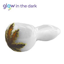Glow Pipe – White Glass – Glow In The Dark 10cm