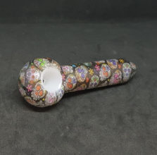 Colorful Mexican Skulls Glass Pipe 13cm