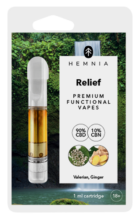 Hemnia Cartridge Relief – 90 % CBD, 10 % CBN, Valerian, Ginger, 1 Ml